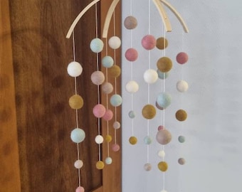 Felt ball mobile, felt mobile, mobile, baby mobile, 14132734