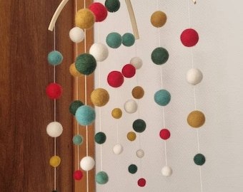Mobile made of felt balls, felt mobile, mobile, baby mobile, 1482633