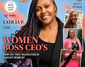 Editable Boss Woman Magazine Cover Template, Canva CEO Branding Flyer, Women Empowerment Business Promo