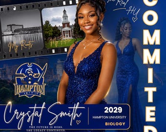 Graduation Commitment Announcement Template, College Signing Flyer, Class of 2029 (Digital Download)