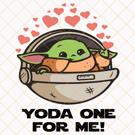 Download Yoda One For Me Svg Baby Yoda With Heart Svg Star Wars Etsy