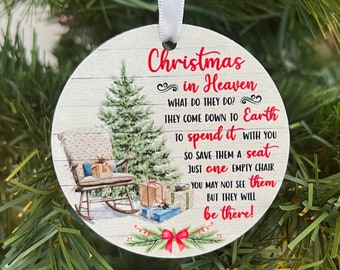 Memorial Ornament | Christmas In Heaven Ornament | Sympathy Ornament | Memorial Gift | Christmas Ornament | Personalized Ornament | Gifts