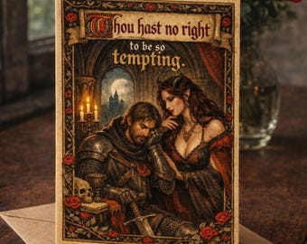 Gothic Romance Anniversary Card – Medieval Temptation Art Print