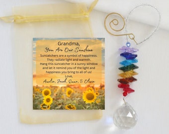 Suncatcher, Personalized Suncatcher, Grandma Gift, Gift For Grandma, Birthday Gift, Crystals, Crystals Gift, Sun Catcher, Garden Gift, Gifts