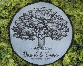 Personalized Slate Garden Stone: Anniversary Tree Gift