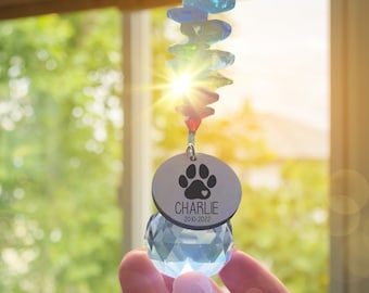 Personalized Pet Memorial Suncatcher: Loss of Dog Sympathy Gift