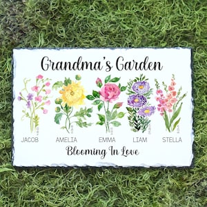 Birth Flower Personalized Gift | Personalized Garden Stone | Mother's Day Gift | Personalized Gift For Her | Gifts For Her | Grandma Gift