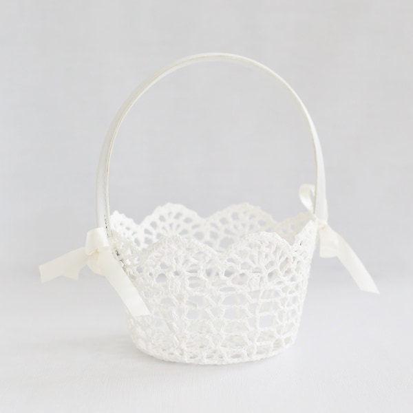 Flower Girl Basket | Lace Basket | Lace Flower Girl Basket | Flower Girl Baskets | Wedding Basket | White Basket | Flower Girl Gift | Gifts