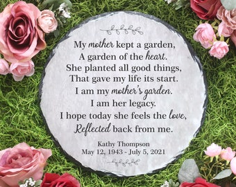 Personalized Memorial Stone: Engraved Garden Slate, Sympathy Gift
