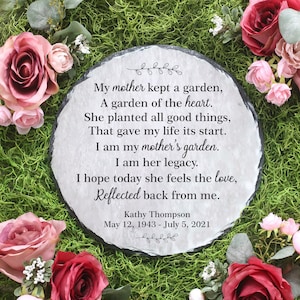 Personalized Memorial Stone: Engraved Garden Slate, Sympathy Gift