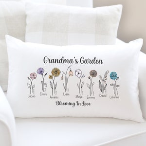 Personalized Birth Flowers | Personalized Pillow Cover | Mother's Day Gift | Personalized Gift For Her | Gifts For Her | Personalized Gift