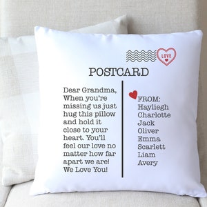 Grandma Gift Grandmother Gift Grandma Christmas Gift Grandma Pillow Grandma Postcard Pillow Cover Personalized Holiday Gift