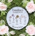 Personalized Birth Flower Garden Stone: Custom Grandma Gift