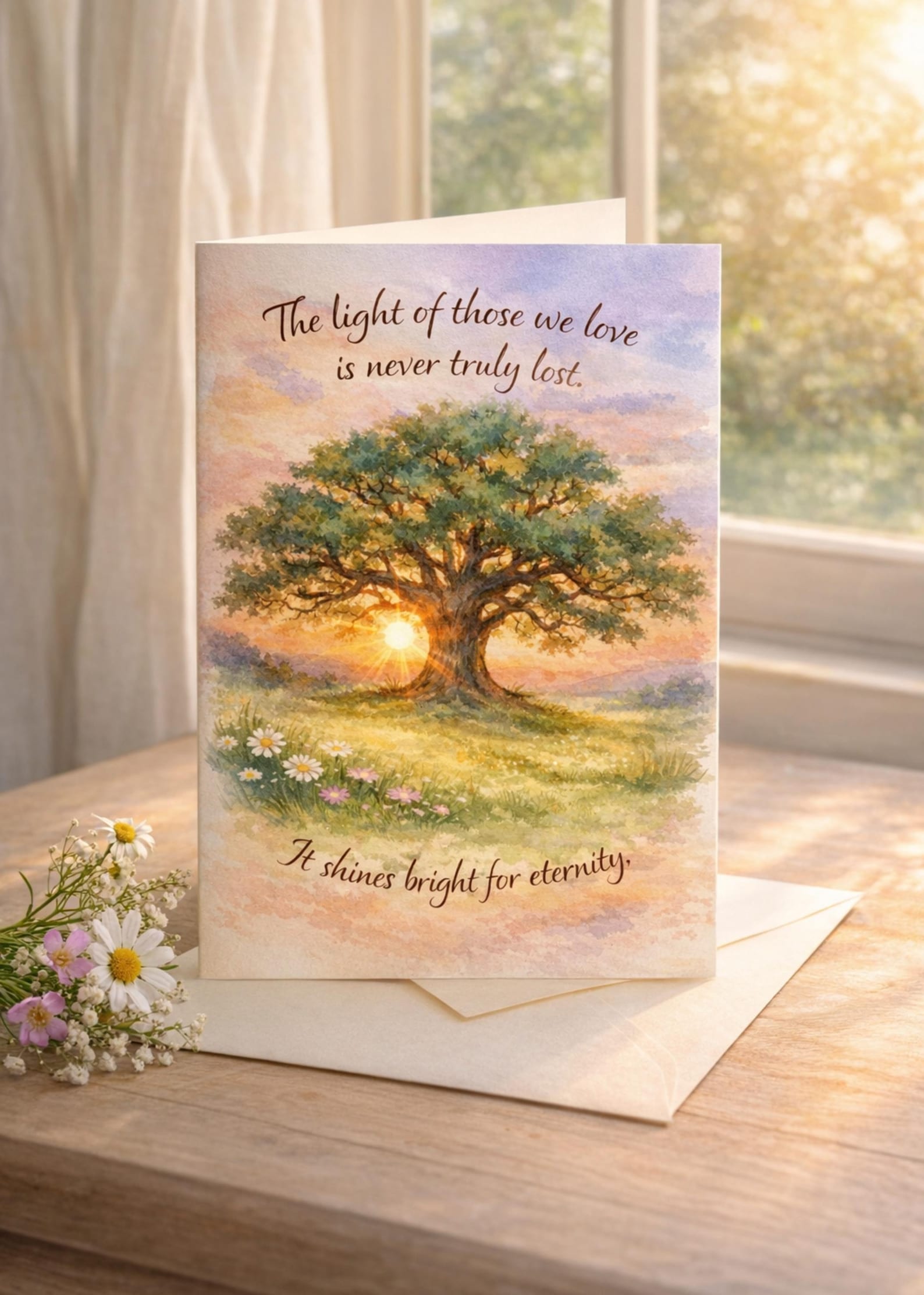 The Light Remains Sympathy Card, Loss of Loved One, Memorial Gift ...