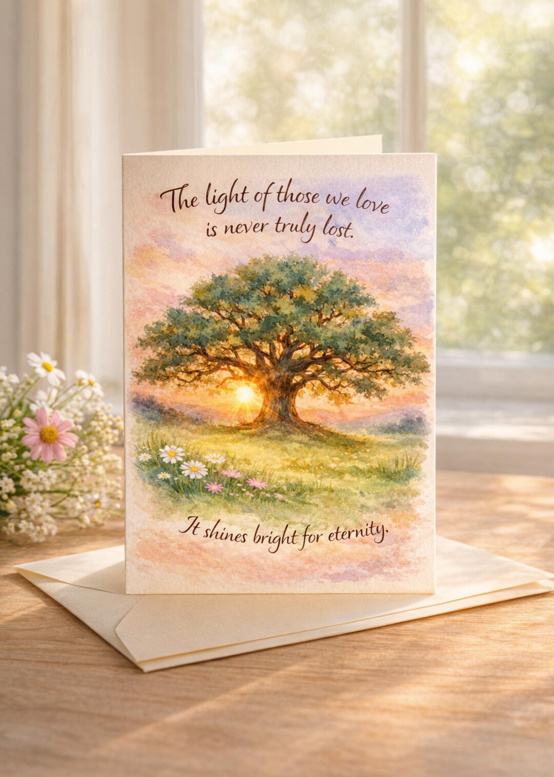 The Light Remains Sympathy Card, Loss of Loved One, Memorial Gift ...