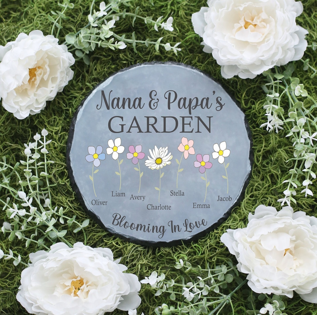 Personalized Garden Stone | Father&#39;s Day Gift | Personalized Gift | Grandparents Gift | Grandpa Gift | Gift For Grandpa | Gifts | Dad Gift