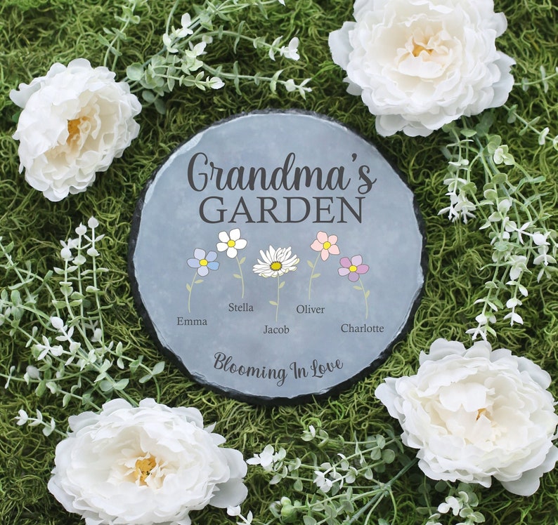 Personalized Garden Stone | Mother's Day Gift | Personalized Gift | Personalized Gift For Her | Gifts For Her | Grandma Gift | Personalized 