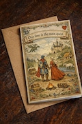 Funny Medieval Valentine's Day Card - Love Is Main Quest