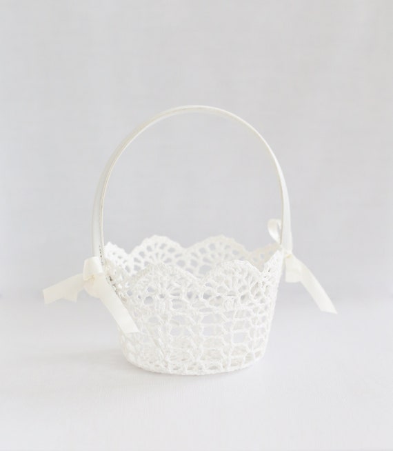 Flower Girl Basket Lace Basket Lace Flower Girl Basket Flower Girl