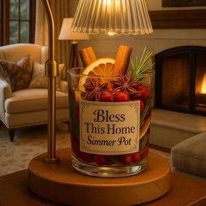 Hostess Gift Simmer Pot - Stovetop Potpourri Jar Dried Fruit - New Home Present - Housewarming