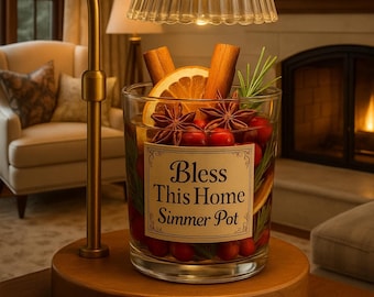 Hostess Gift Simmer Pot - Stovetop Potpourri Jar Dried Fruit - New Home Present - Housewarming