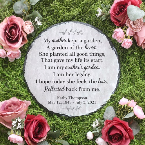 Personalized Memorial Stone: Engraved Garden Slate, Sympathy Gift