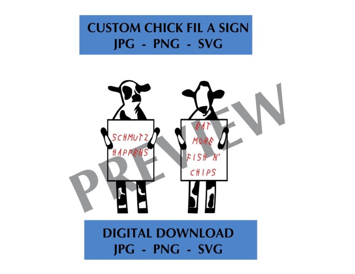Chick Fil A Cows Personalized SVG PNG JPG file | Etsy