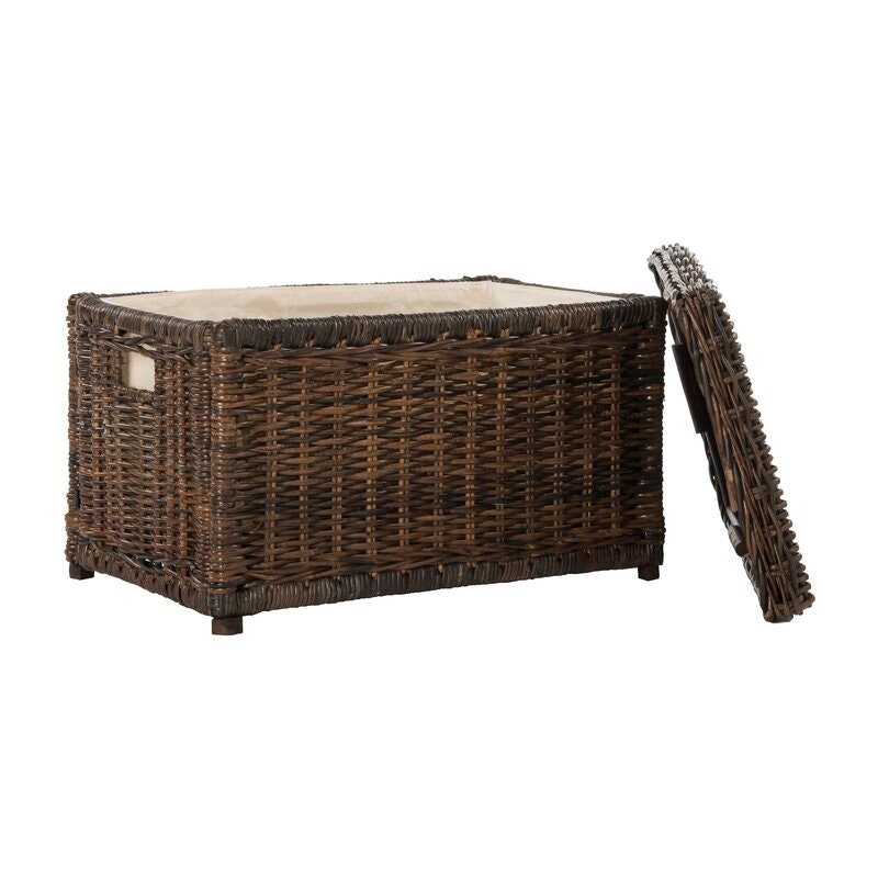 Large wicker woven chest with lid wicker storage with lid Etsy