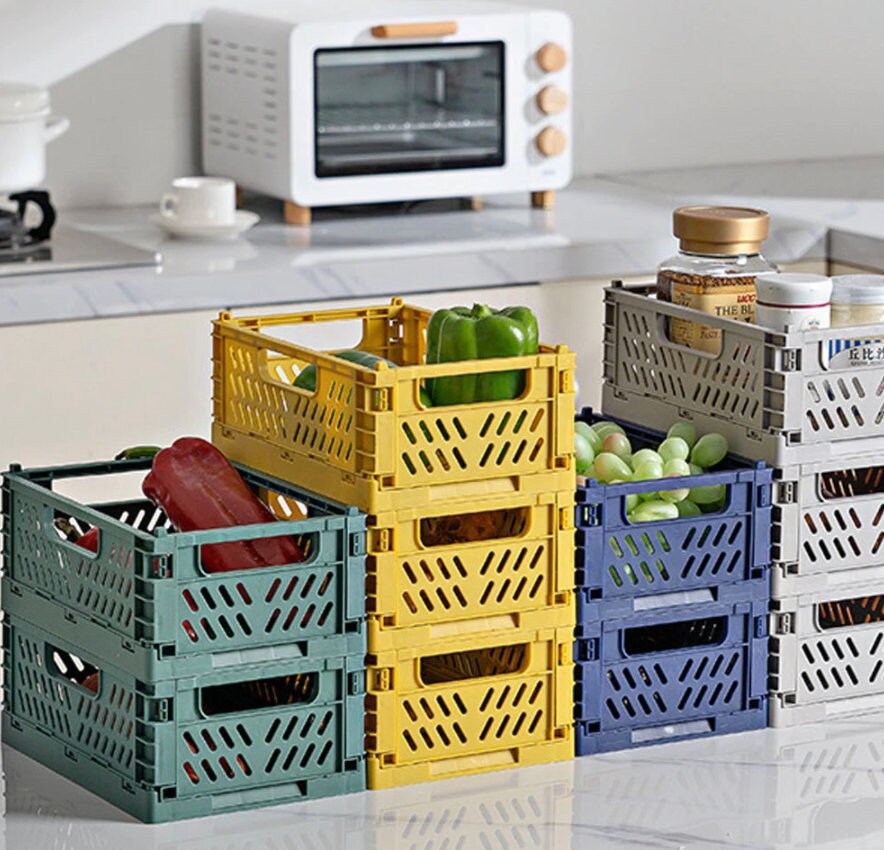 Mini Storage Crate box Collapsible storage Crates Plastic Etsy