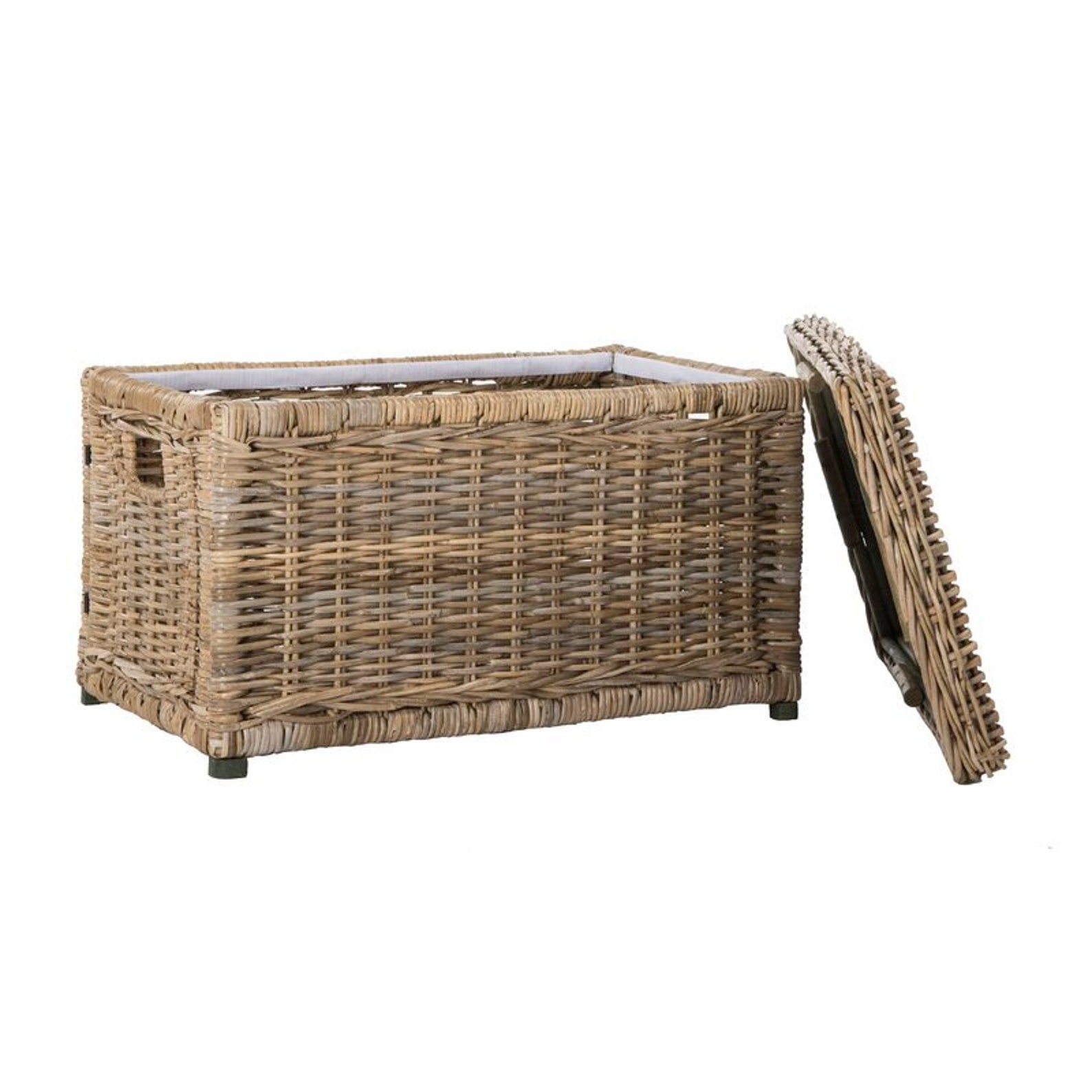 Large wicker woven chest with lid wicker storage with lid Etsy