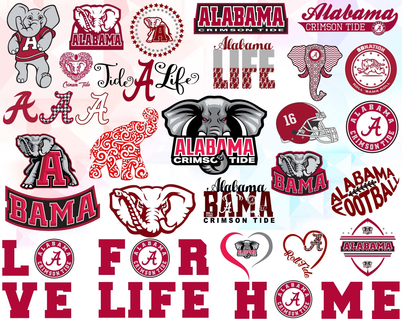 Alabama Crimson Tide NCAA Football Svg Dxf Eps Pdf Png Etsy