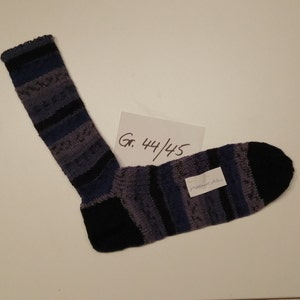 warme Wollsocken 44/45 handgestrickt jaquard blau