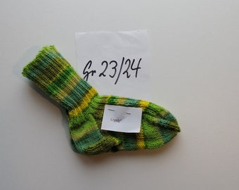 warme Wollsocken 23/24 handgestrickt - Kindersocken