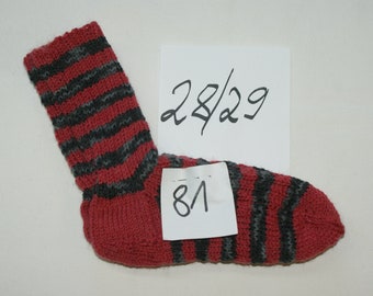 warme Wollsocken 28/29 handgestrickt - Kindersocken