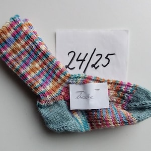 warme Wollsocken 24/25 handgestrickt Kindersocken bebe