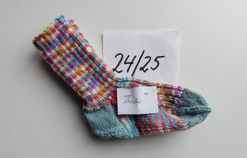 warme Wollsocken 24/25 handgestrickt Kindersocken bebe