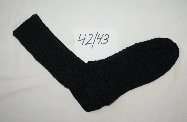 warme Wollsocken 42/43 handgestrickt Schwarz