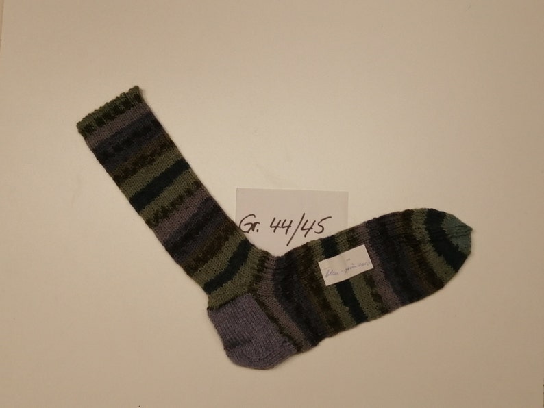 warme Wollsocken 44/45 handgestrickt jaquard grau