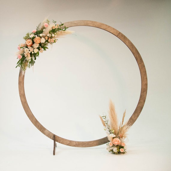 Circle wooden wedding arch Etsy