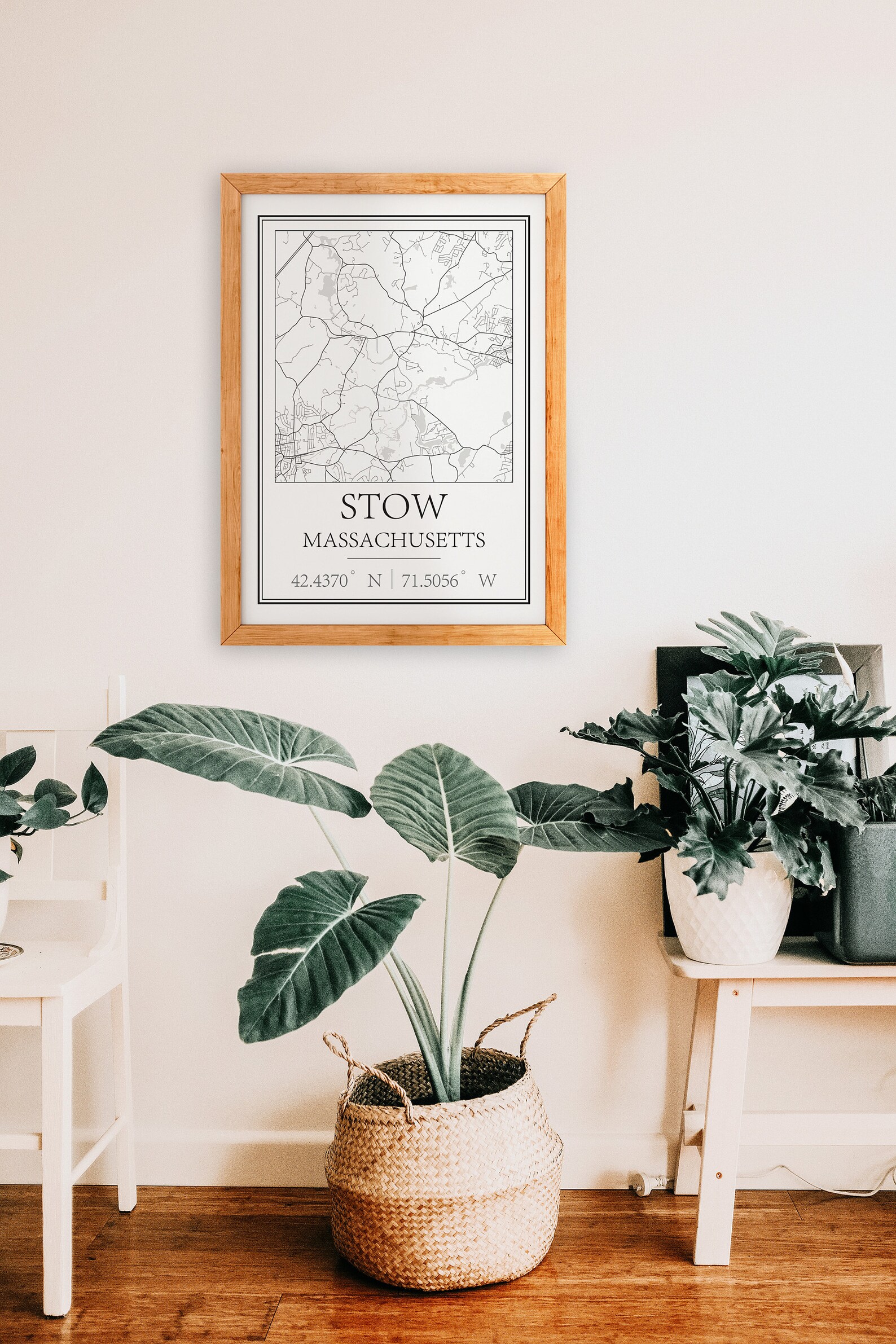 Stow Massachusetts Map Print Printable Street Map Map Art Etsy