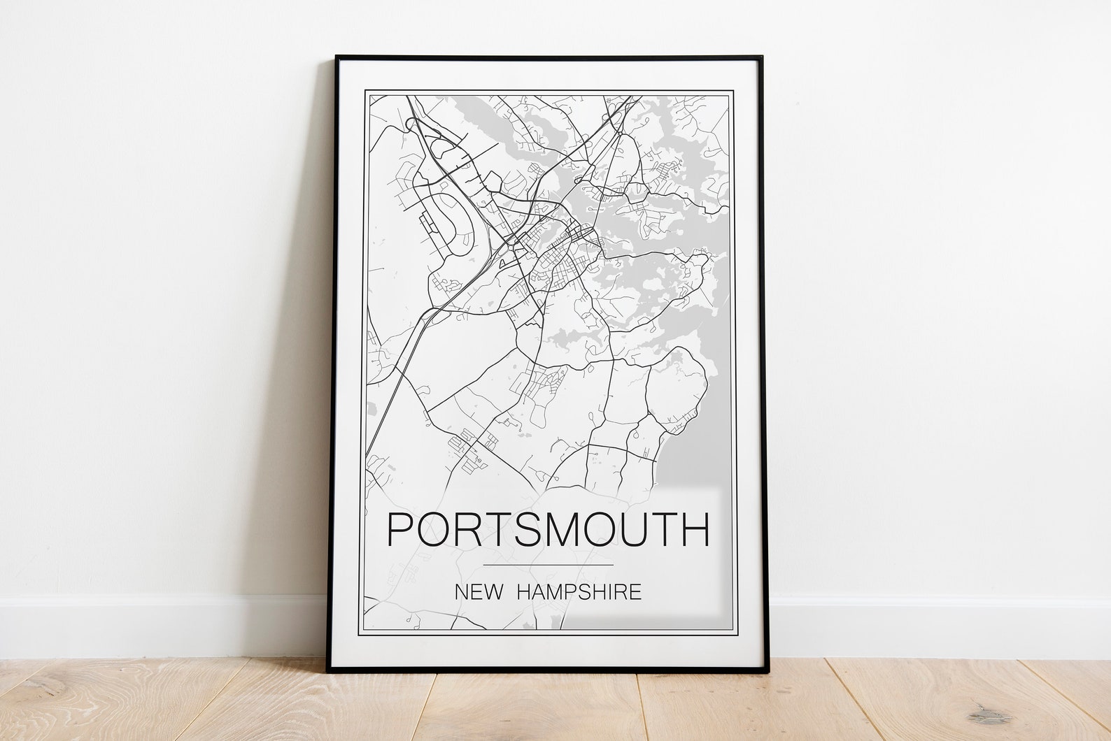 Portsmouth New Hampshire Map Print Printable Street Map Map Etsy