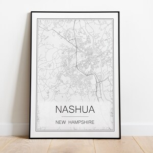 Nashua New Hampshire Map Print Printable Street Map Map Art | Etsy