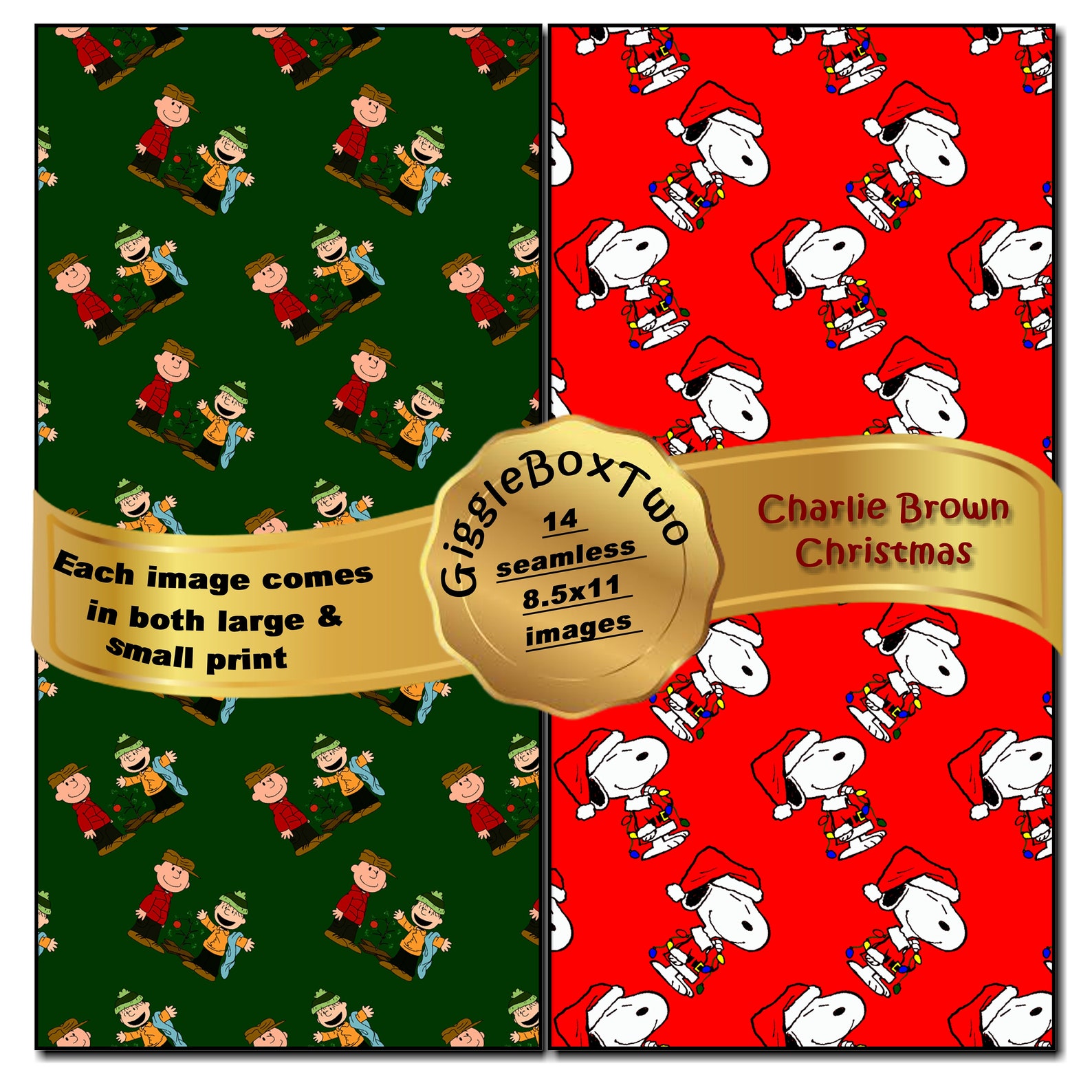 Charlie Brown Christmas Design Formatted for 8.5 X 11 by Giggleboxdesigntwo Paper, Fabric ...
