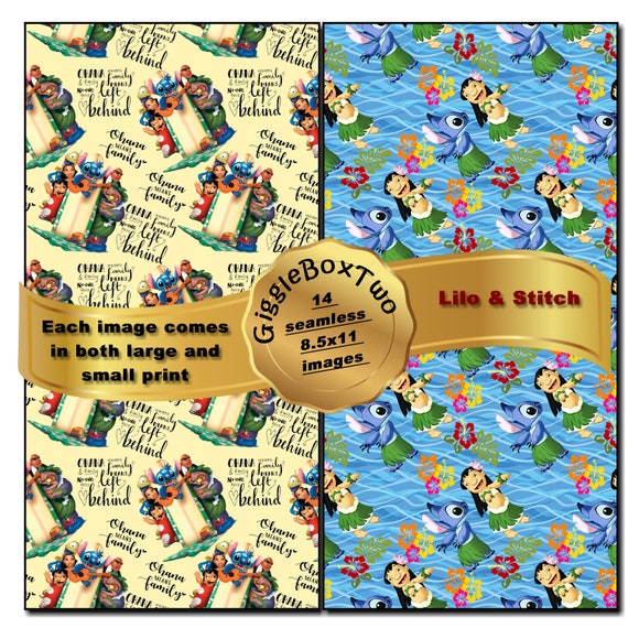 Lilo & Stitch Seamless , Digital Paper Pack, Scrapbook Paper