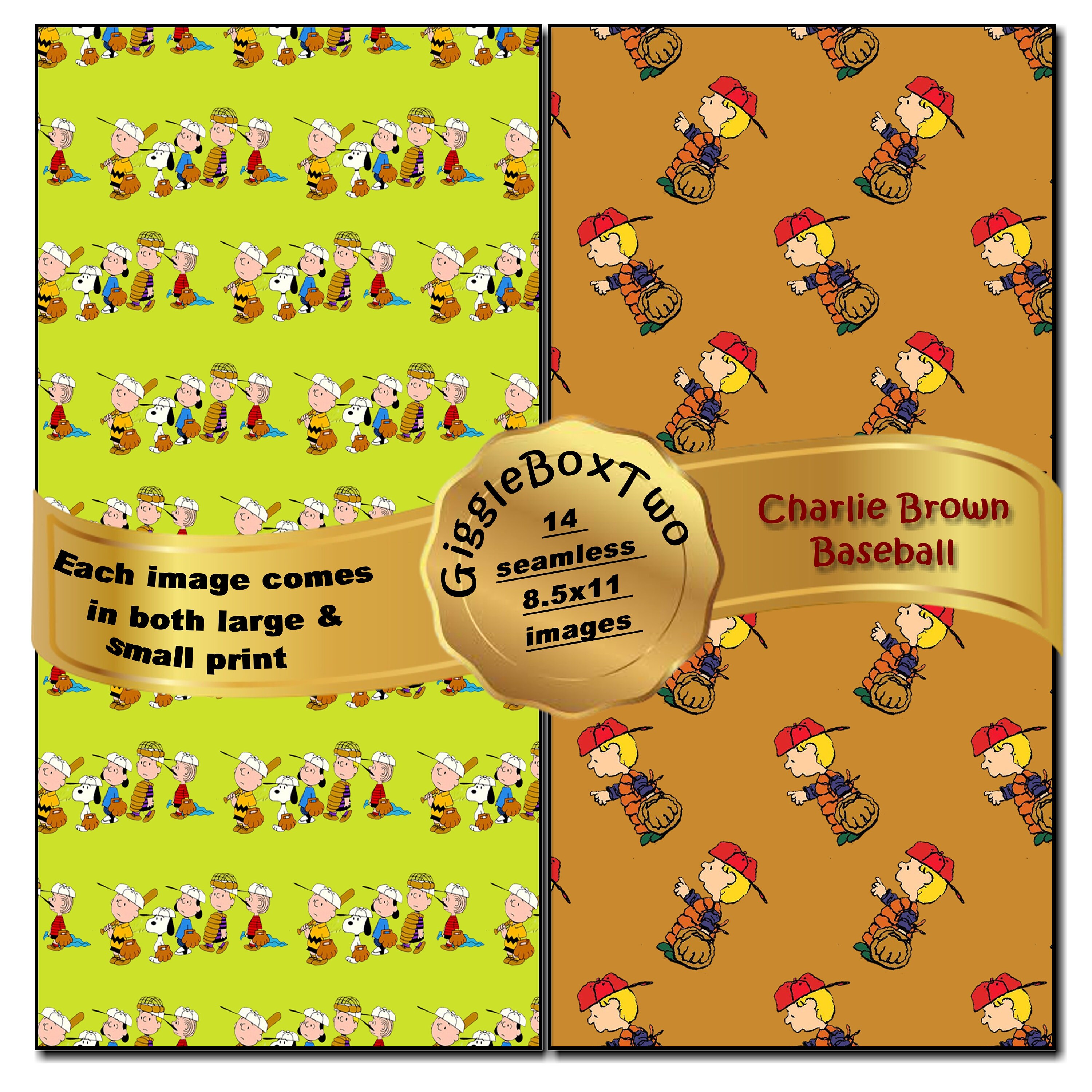 Charlie Brown Baseball Seamless Design Formatted for 8.5 X 11 by