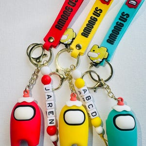 Among Us keychain, Among Us with Name, Personalized Keychain, Pendant keychain, Gift keychain..