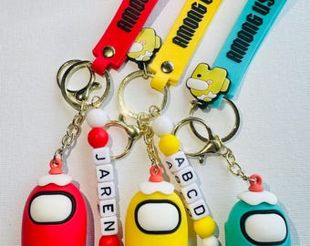 Among Us keychain, Among Us with Name, Personalized Keychain, Pendant keychain, Gift keychain..