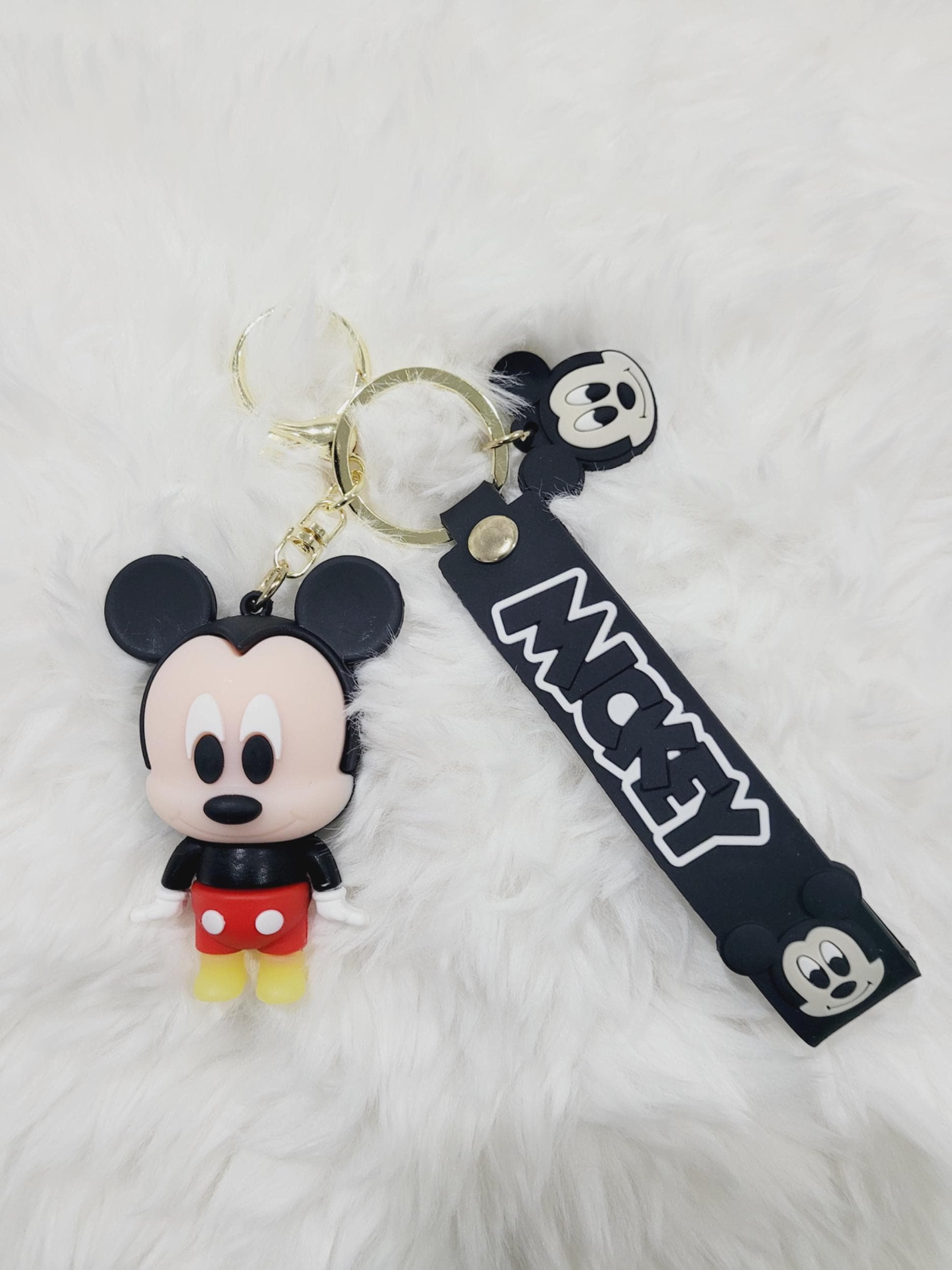 Mickey Mouse Keychain W/name /minnie Mouse Keychain 3D /pendant