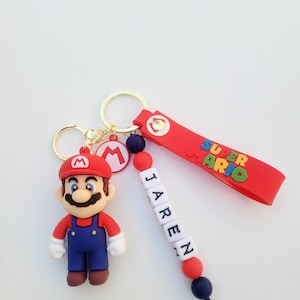 Super Mario Keychain W/name / Luigi/ Yoshi/ Donkey Kong/ Princess Peach/ Pendant Toys Gift | Backpack Keychain | Fashion keychain..