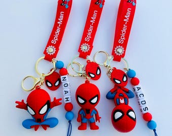 Spider-Man keychain W/name/Marvel keychain w/name /Pendant keychain /Backpack Keychain /Gift keychain...